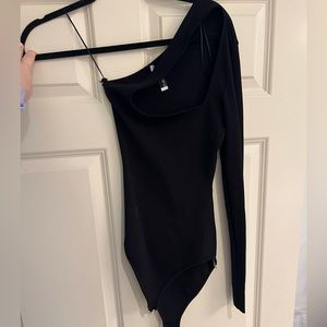 Zara one shoulder open chest bodysuit